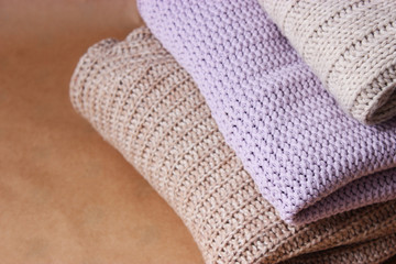  A beautiful knitted fabric is stacked with a place for text.
