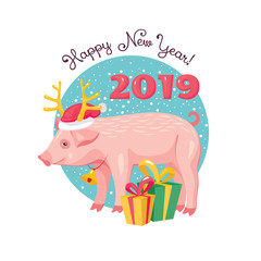 2019 Year of the Pig greeting card