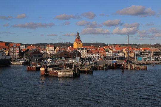 malerische Hafen von Faaborg auf der d&auml;nischen Ostsee Insel F&uuml;nen