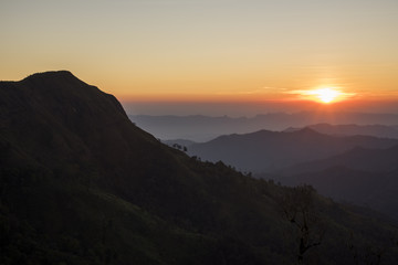Beautiful view of the colorful sunset 