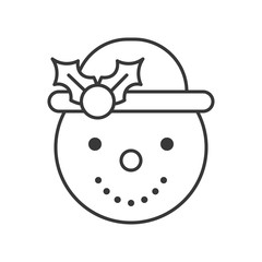 snowman outline icon, winter and Christmas theme