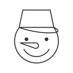 snowman outline icon, winter and Christmas theme