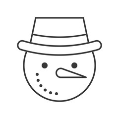 snowman outline icon, winter and Christmas theme