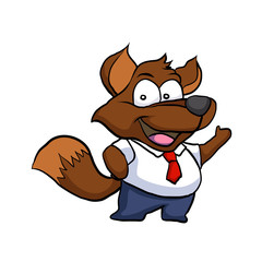 Fototapeta premium Cartoon fox.business fox.vector illustration