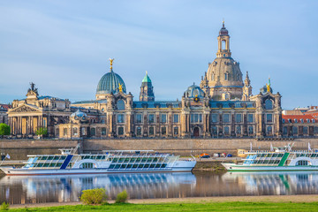 Dresden with Elbe river , Germany