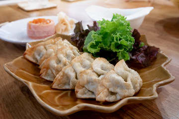 Gyoza dumplings, japanese food, Close up