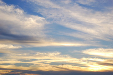 Colorful clouds in the sky at sunset in Taiwan