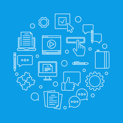 Fototapeta premium Content round vector thin line illustration