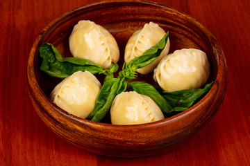 Uzbek traditional dumplings - Manti