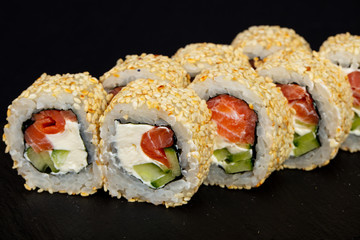 Japanese roll with salmon