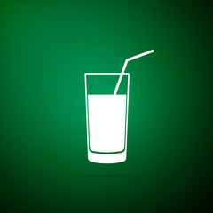 Soft drink icon isolated on green background. Flat design. Vector Illustration
