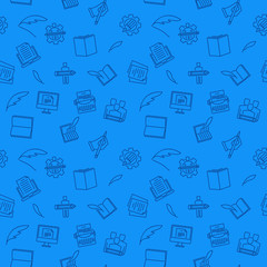 Writer vector blue Seamless Pattern or background