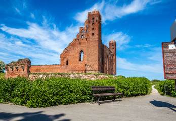 Fototapeta na wymiar Castle ruins in Radzyn Chelminski. Poland