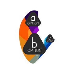 Abstract colorful geometric option infographics design template with sample abc options. Abstract background for business presentation or information banner