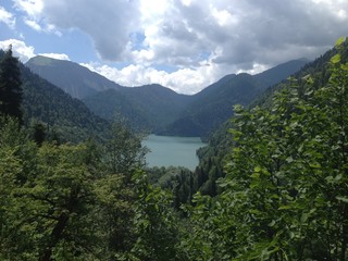 Naklejka premium Lake Rizza in Abkhazia