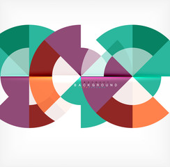 Obraz premium Minimal circle abstract background design, multicolored template for business or technology presentation or web brochure cover layout, wallpaper