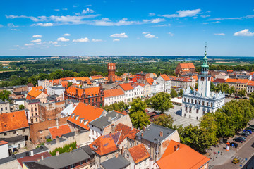 Naklejka na ściany i meble Aerial view. Old town in Chelmno, Poland
