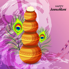 Beautiful abstract, banner or poster for Janmashtami.