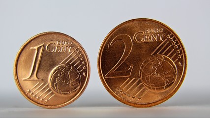1 und 2 Euro-Cent Münze