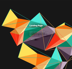 Vector 3d triangle abstract background, polygonal geometric design