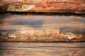 Wall from logs