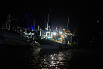 Fototapeta na wymiar Late night, fishing scenery.
