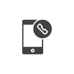 Phone call vector icon. filled flat sign for mobile concept and web design. Smartphone and handset telephone simple solid icon. Symbol, logo illustration. Pixel perfect vector graphics
