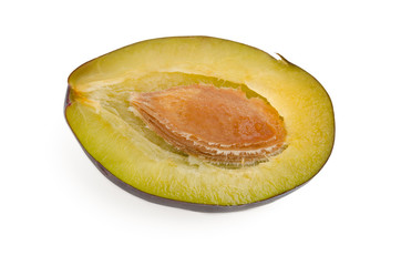 Zwetschge halbiert Nahaufnahme