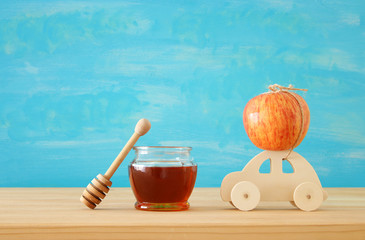 Rosh hashanah (jewish New Year holiday) concept. Traditional symbols.