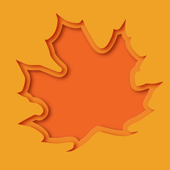 Autumn paper cut illustration. Autumn banner