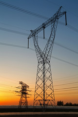 High voltage electric tower line