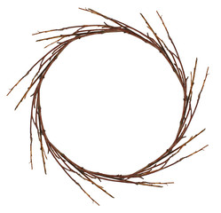 Round wreath from dry twigs