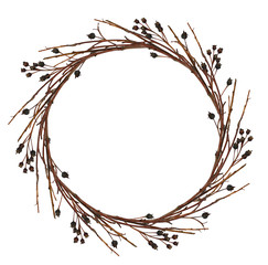 Round wreath from dry twigs