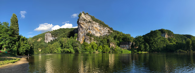 Scenic landscape on the Dordogne River - France