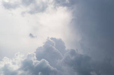 Dark clouds over the city Leptokarya, Greece 