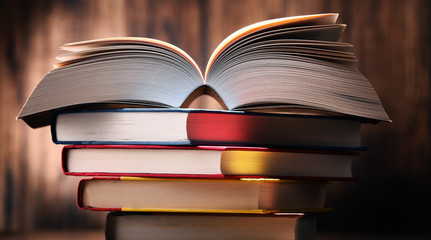 Composition with books on the table