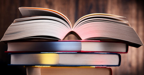 Composition with books on the table