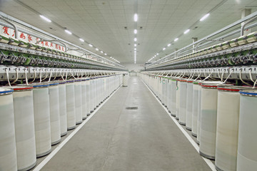 Cotton group in spinning production line factory