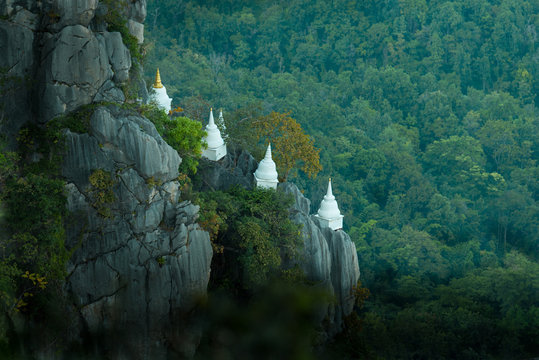 Lampang,Thailand.Old pagoda was built on cliff. (Watchalermprakiat)
