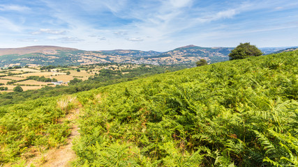 Fototapeta na wymiar Panorama with view on Brecon Beacons National Park
