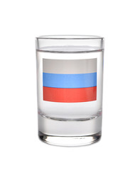The shot glass of the Russian vodka