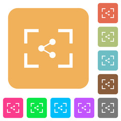 Camera share image rounded square flat icons