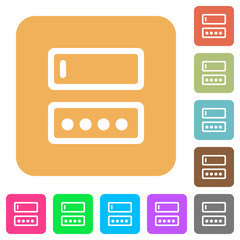 Entering login name and password rounded square flat icons
