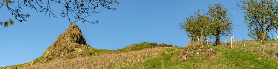 Obraz premium Shropshire landscape near Church Stretton, view towards Hope Bowdler Hill, England, UK