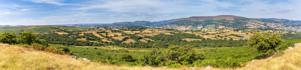 Fototapeta na wymiar Panorama of the beautiful nature in Brecon Beacons National Park in Wales, UK