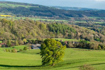 Fototapeta na wymiar View from Hope Bowdler Hill, near Church Stretton, Shropshire, England, UK
