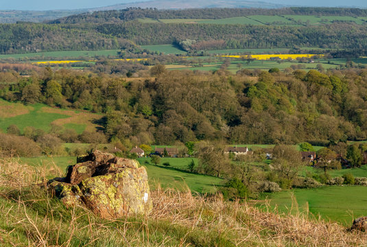 View from Hope Bowdler Hill, near Church Stretton, Shropshire, England, UK