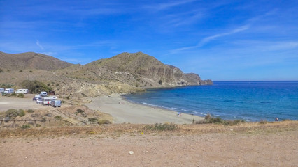 Fototapeta na wymiar Cabo de Gata. Isleta del Moro, Almeria, Andalusia, Spain
