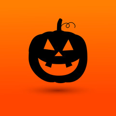Halloween pumpkin emblem. Halloween illustration