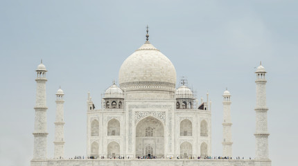 Fototapeta na wymiar Taj Mahal, the ivory-white marble monument at agra india one of the seven wonders